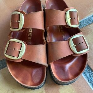 Birkenstock Orange Big Buckle Sandals